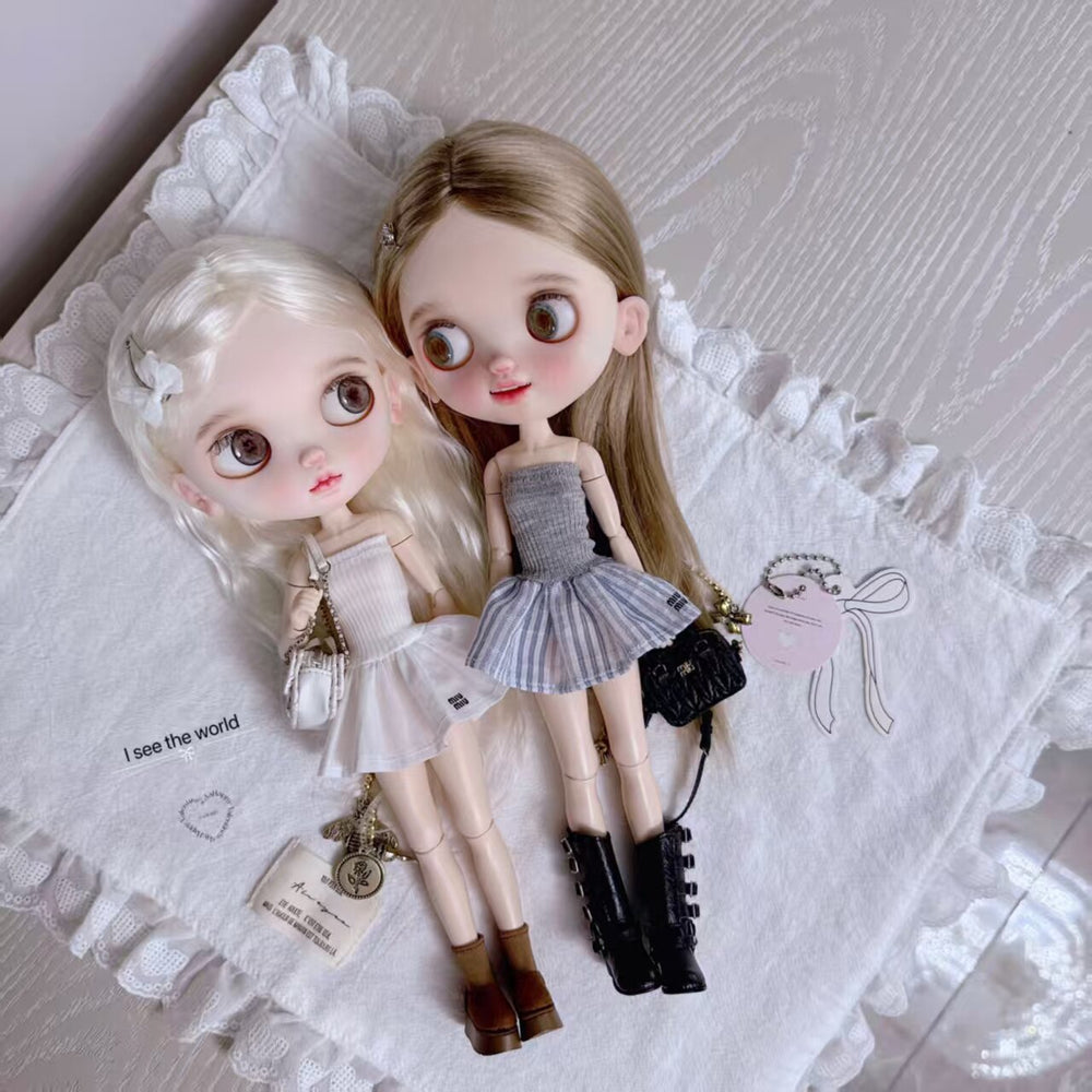 Strapless Doll Dress for Blythe OB22 OB24 Azone - handmade by Umberloom Studio, main product photo