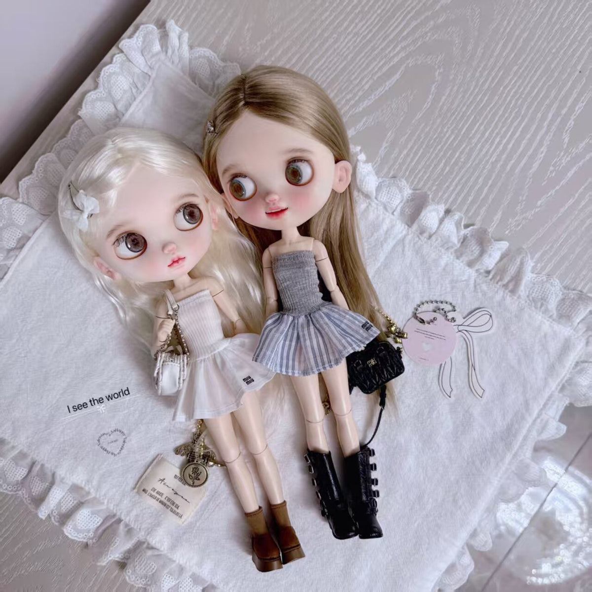 Strapless Doll Dress for Blythe OB22 OB24 Azone - handmade by Umberloom Studio, main product photo