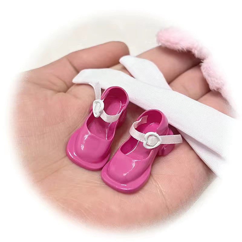 Vintage Doll Leather Shoes for Blythe OB22 OB24 Licca & Barbie Dolls