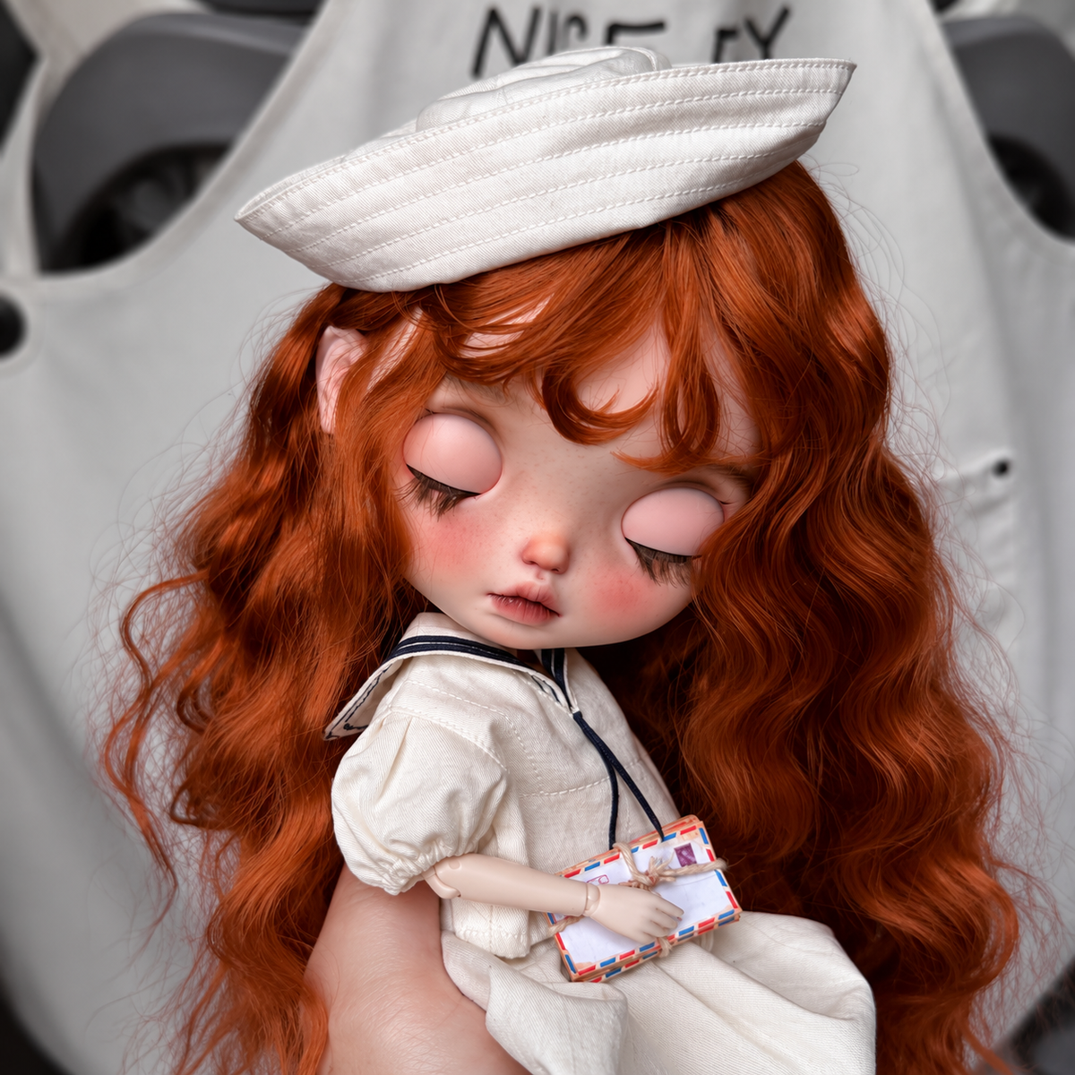 Vintage Curly Mohair Wig for Blythe Dolls – Handmade Hard Cap Doll Wig