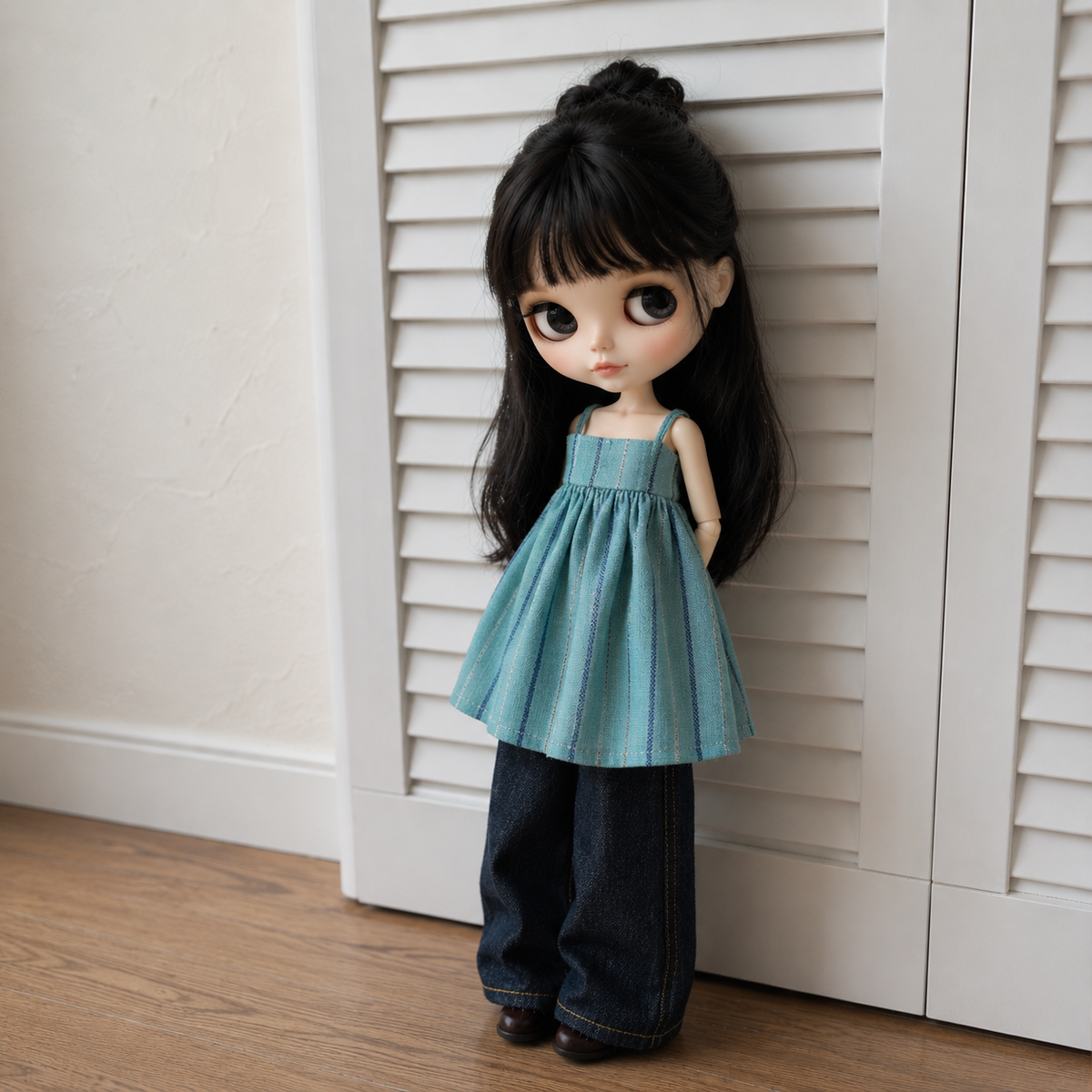 Cotton Linen Doll Top for Blythe OB22 OB24 Azone 1/6 Dolls