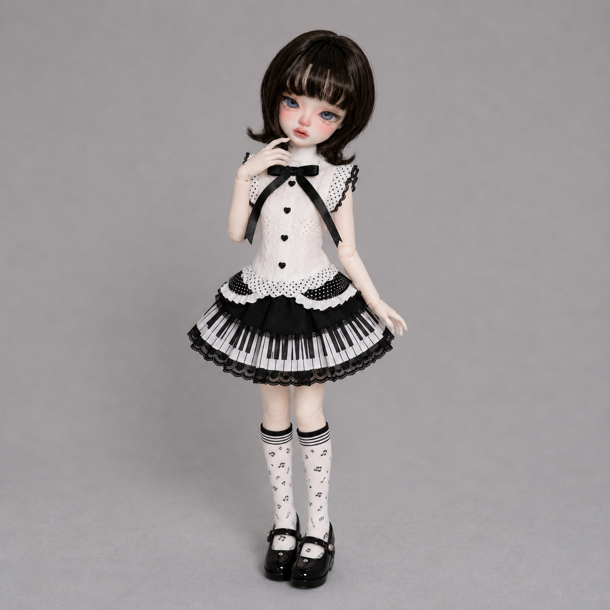 Printed Cotton Lace Doll Dress Set for Blythe OB22 OB24 Azone