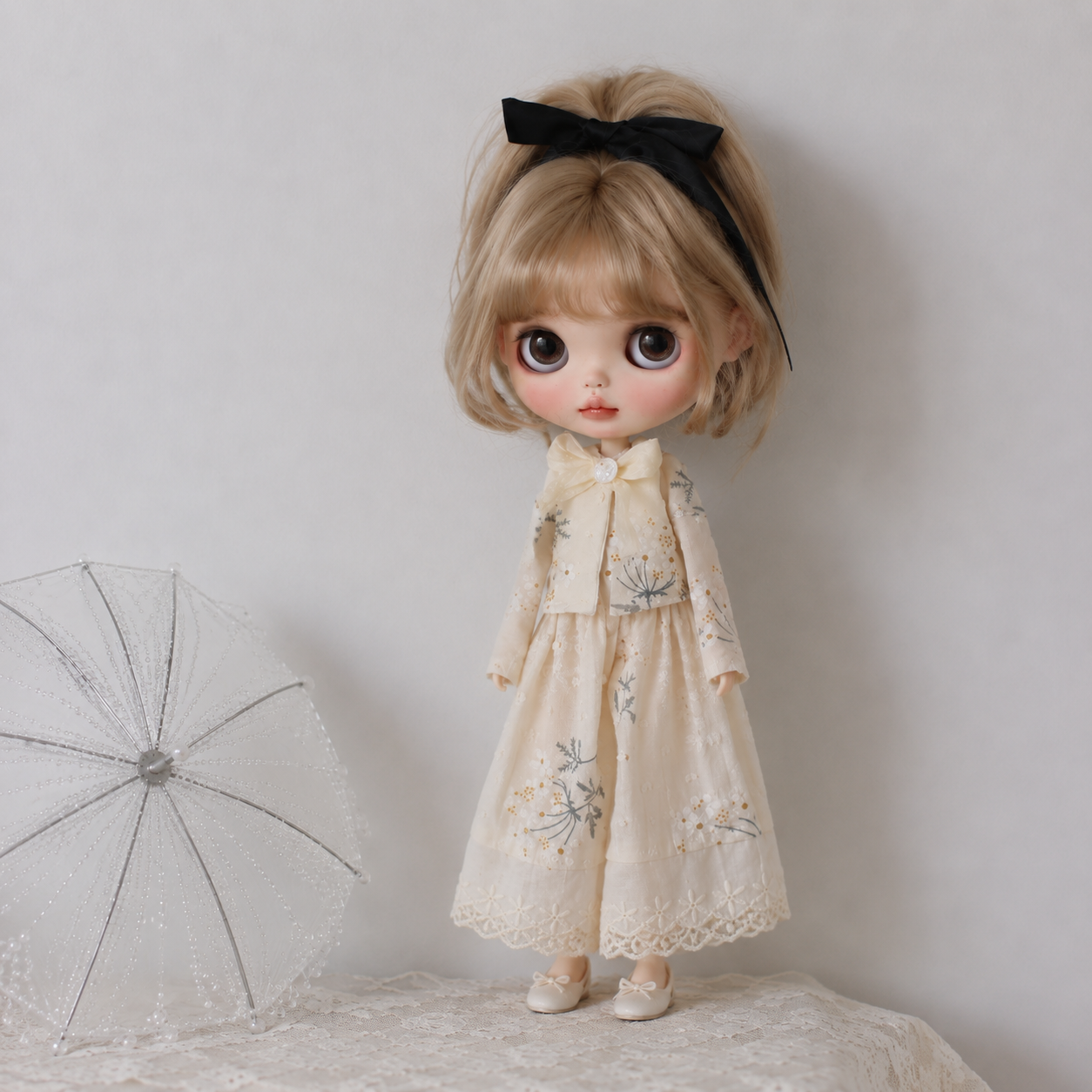 Printed Cotton Lace Doll Outfit for Blythe OB22 OB24 Azone
