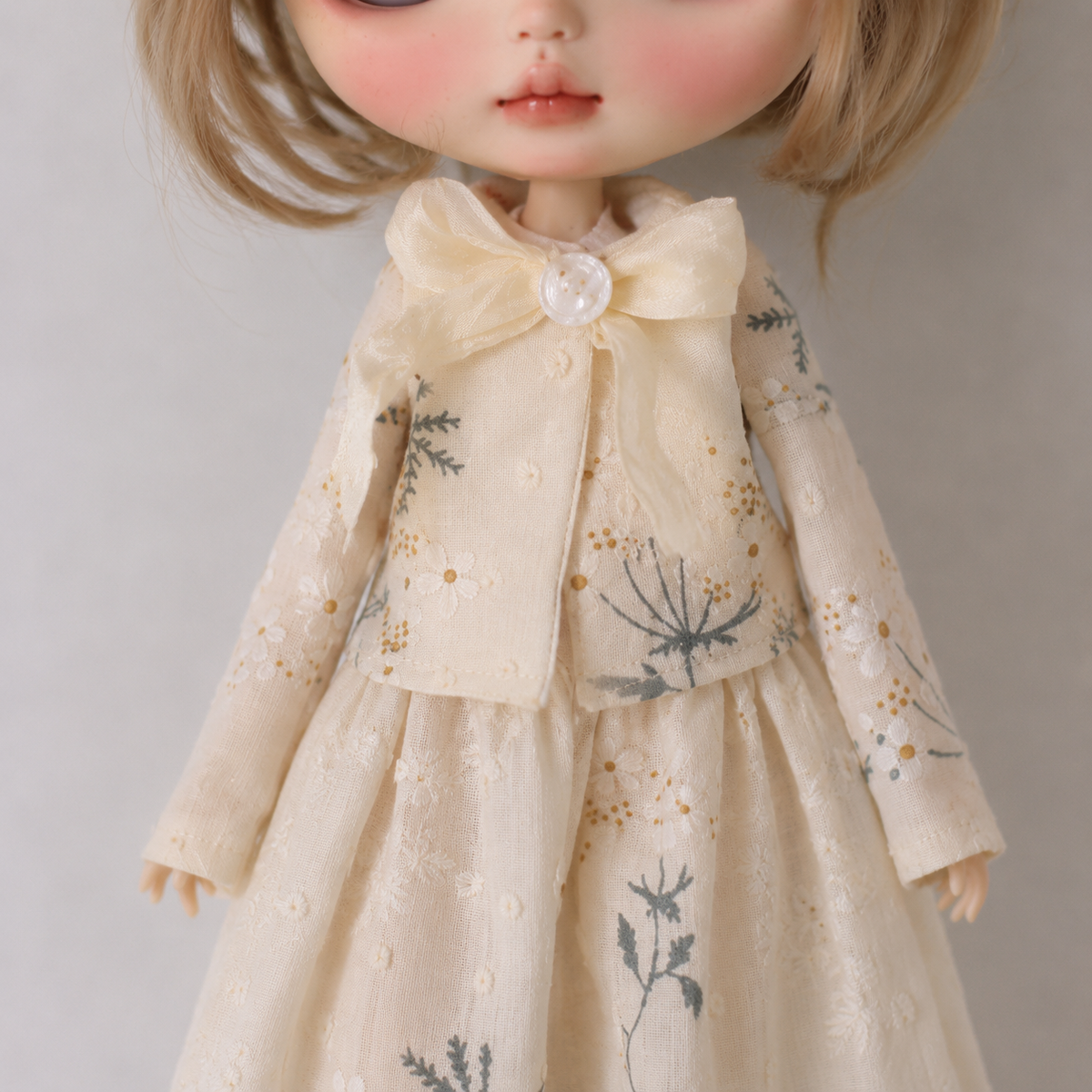 Printed Cotton Lace Doll Outfit for Blythe OB22 OB24 Azone