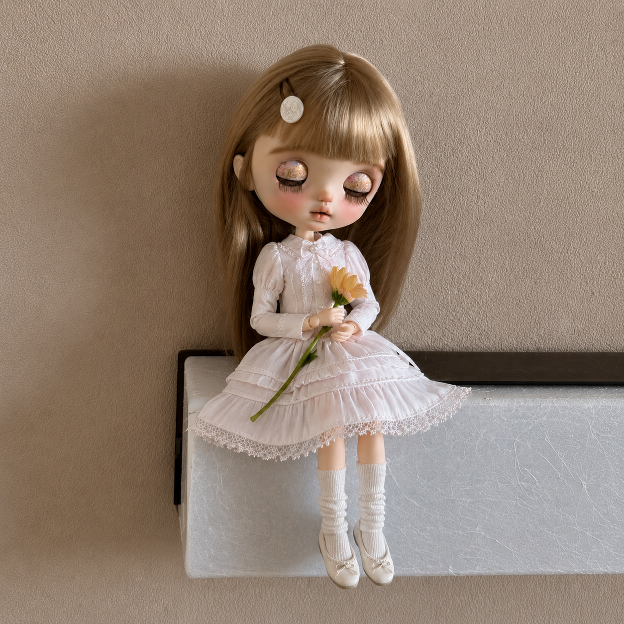 White Lace Doll Outfit Set for Blythe OB22 OB24 Azone Dolls