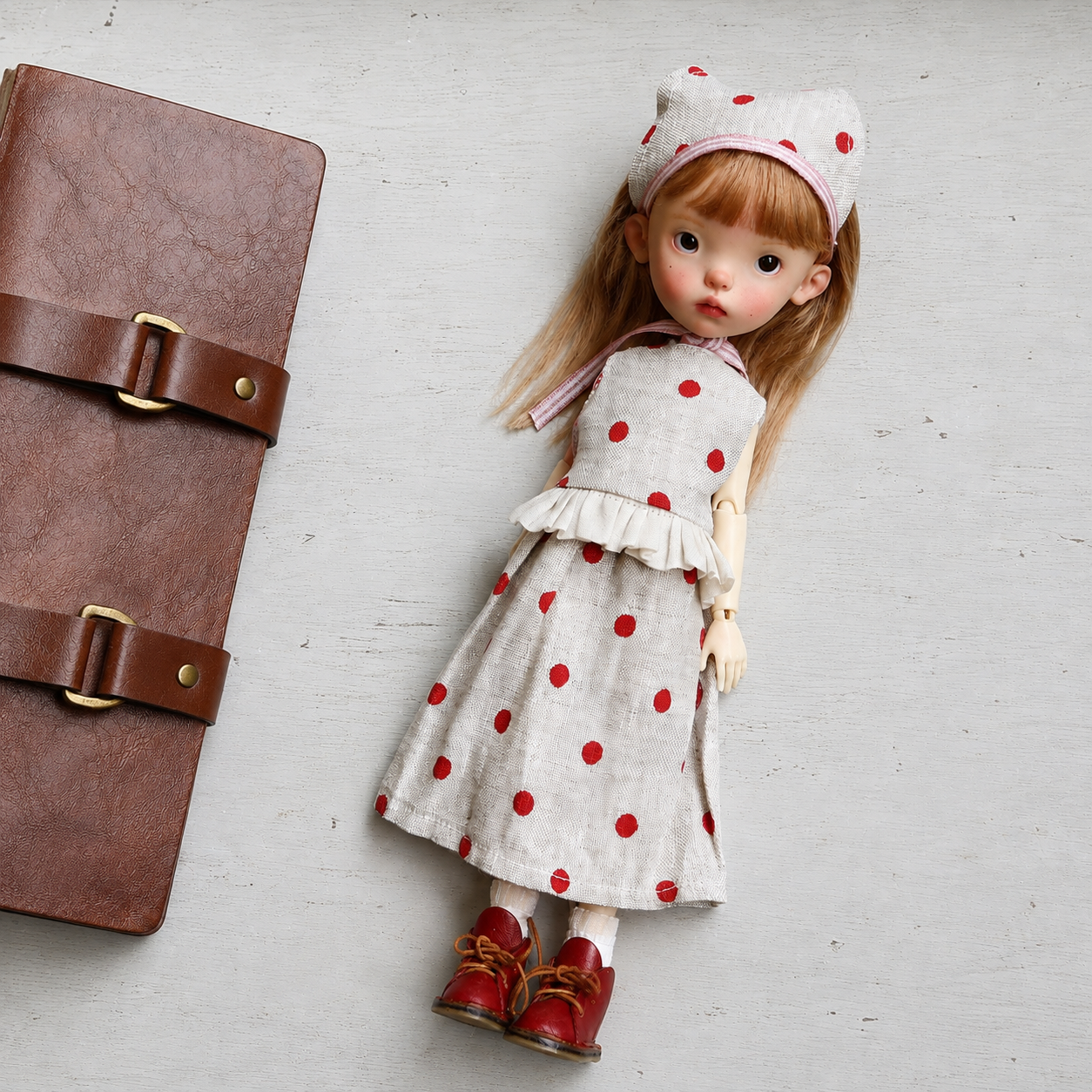 Cotton Linen Doll Vest & Skirt Set for Blythe OB22 OB24 – Casual Doll Outfit