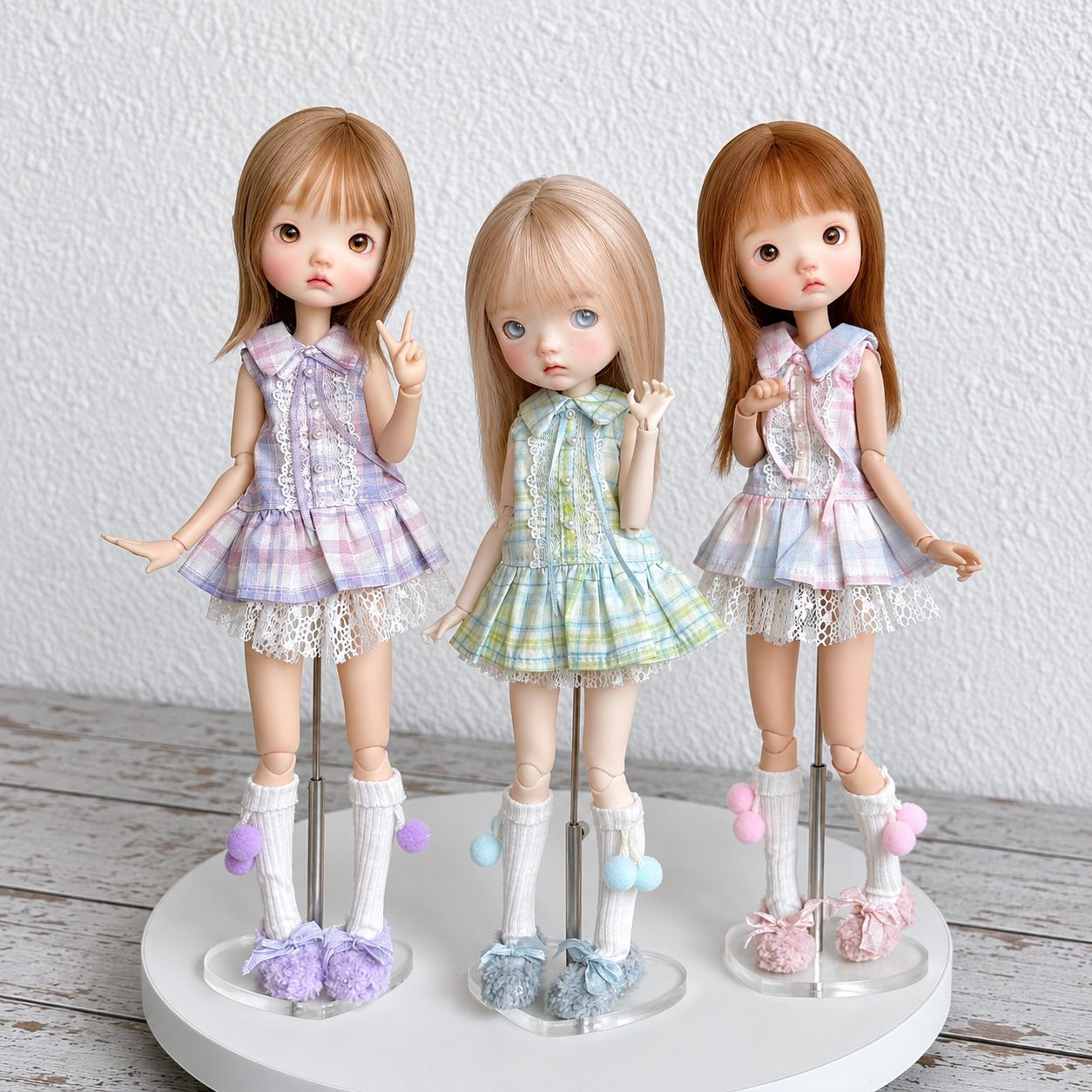 Cotton Linen Doll Romper Set for Blythe OB22 OB24 – Lace Romper & Socks Outfit
