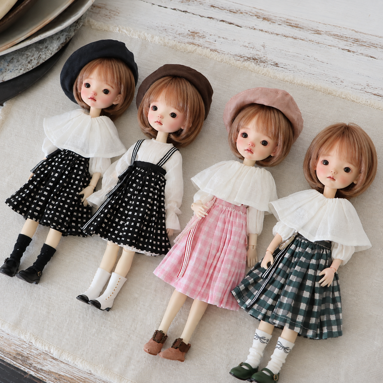 Linen Doll Clothes Set for Blythe OB22 OB24 – Casual Top & Pants Outfit