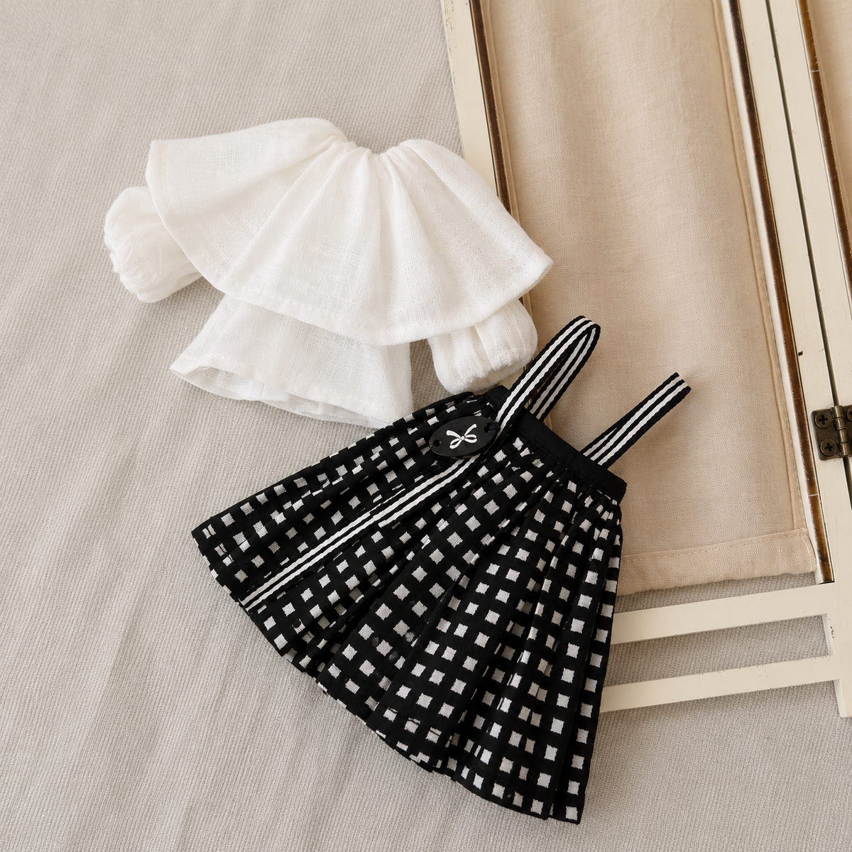 Linen Doll Clothes Set for Blythe OB22 OB24 – Casual Top & Pants Outfit