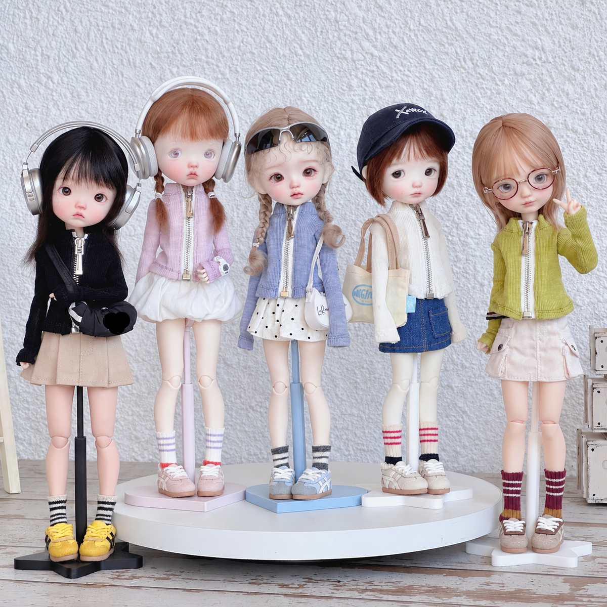 Y2K Zip Up Doll Top for Blythe OB22 OB24 Azone - handmade by Umberloom Studio, main product photo
