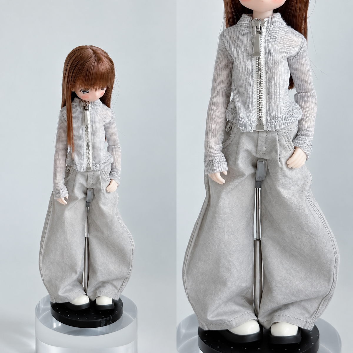 Y2K Zip Up Doll Top for Blythe OB22 OB24 Azone - handmade by Umberloom Studio, view 5 of 7