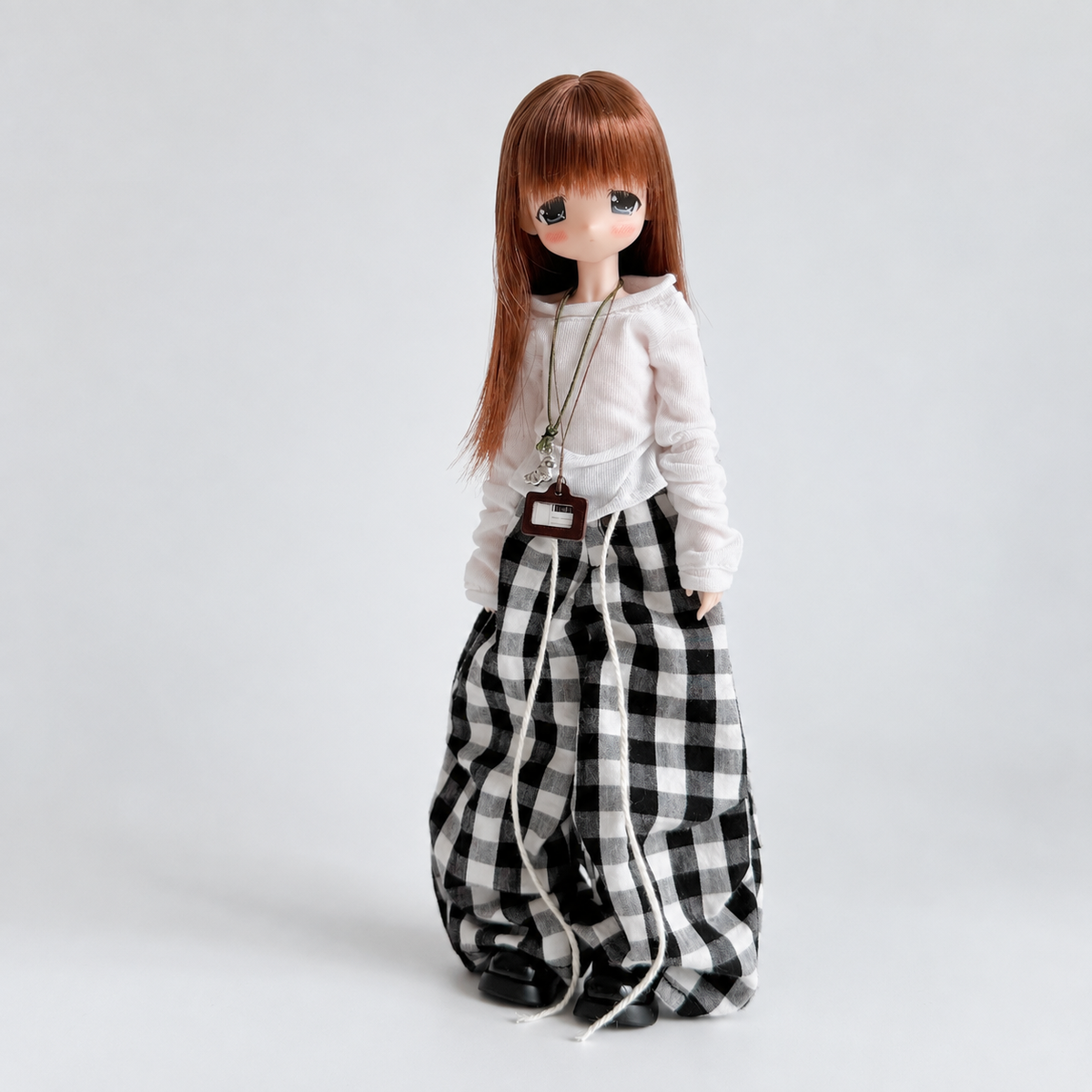 Plaid Wide Leg Doll Pants for Blythe OB22 OB24 Azone - handmade by Umberloom Studio, view 3 of 3