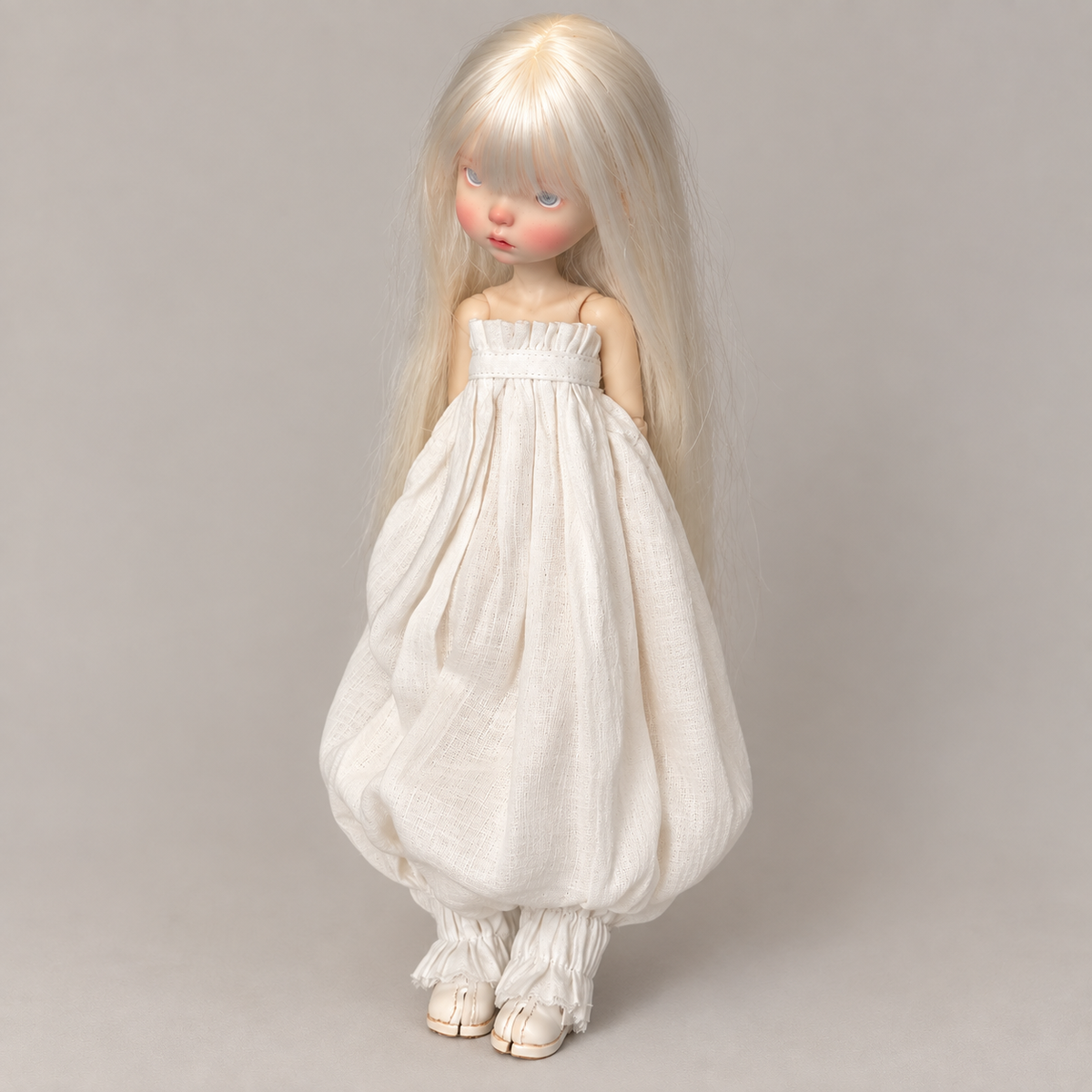 Polka Dot Cotton Linen Jumpsuit for BJD OB22 OB24 Dolls