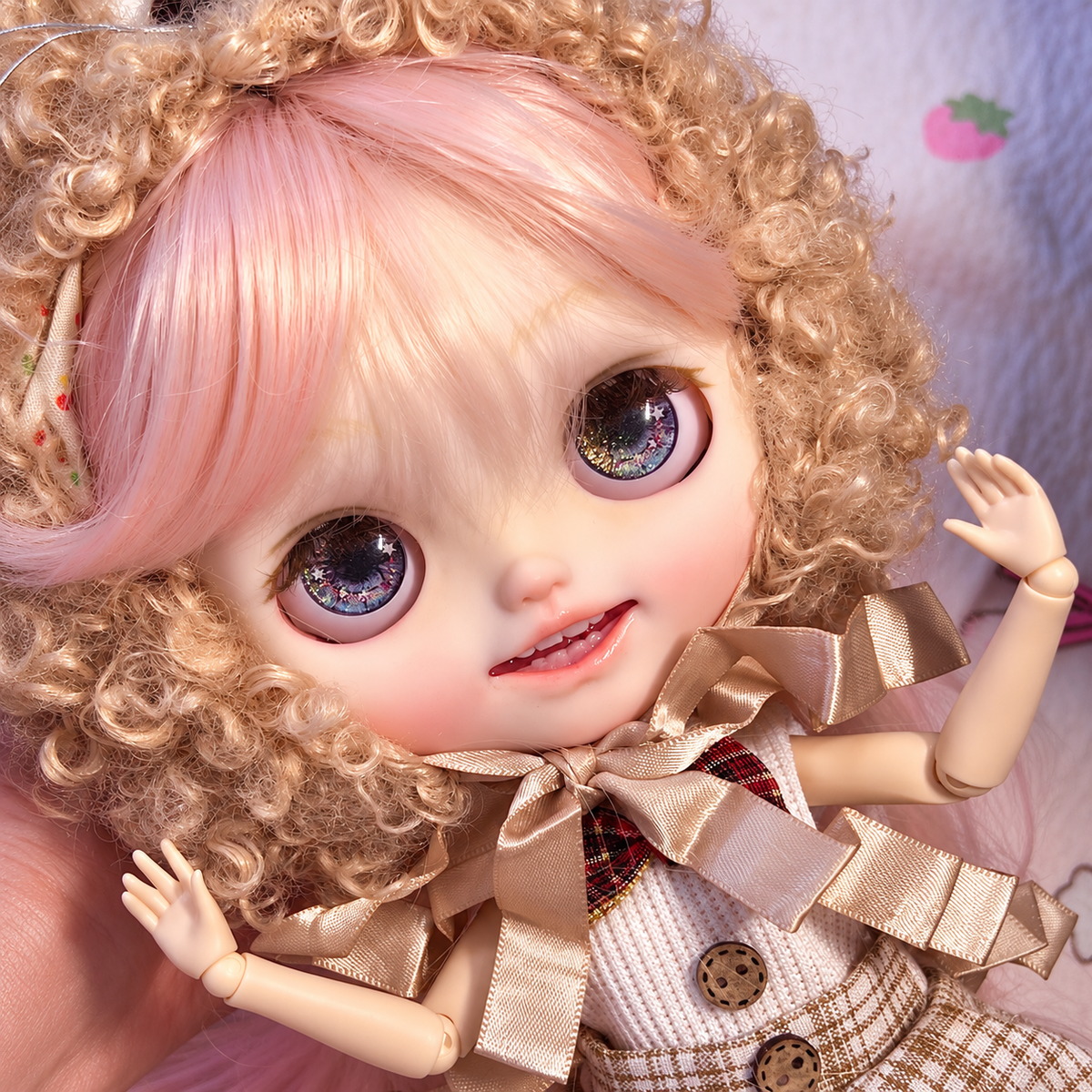 Customized Blythe Doll Full Set – Handmade Sculpted Open-Mouth Doll with 19-Joint Body