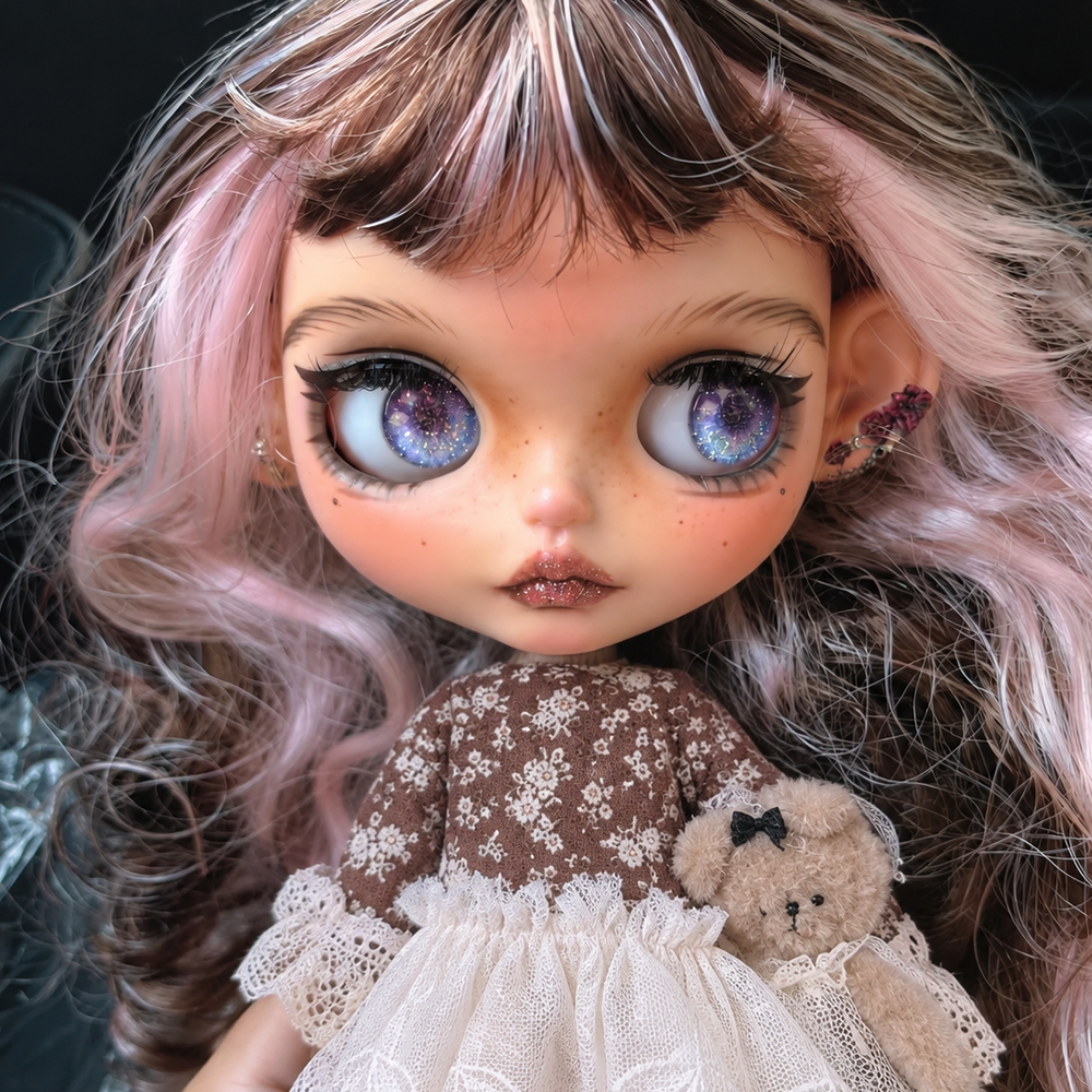Pink stardust — Umberloom Studio custom Blythe doll
