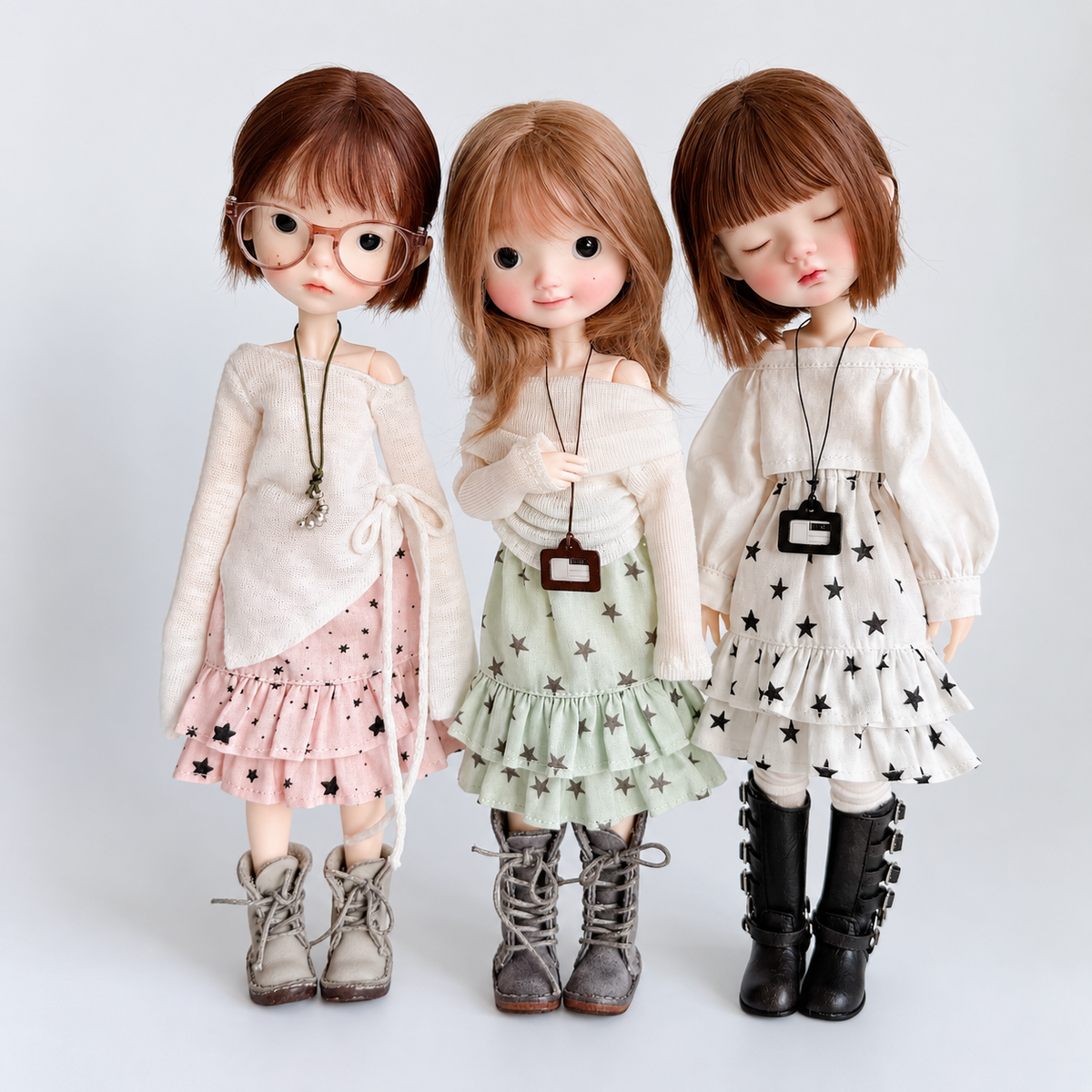 Star Print Long Doll Dress for Azone OB22 Blythe Dolls