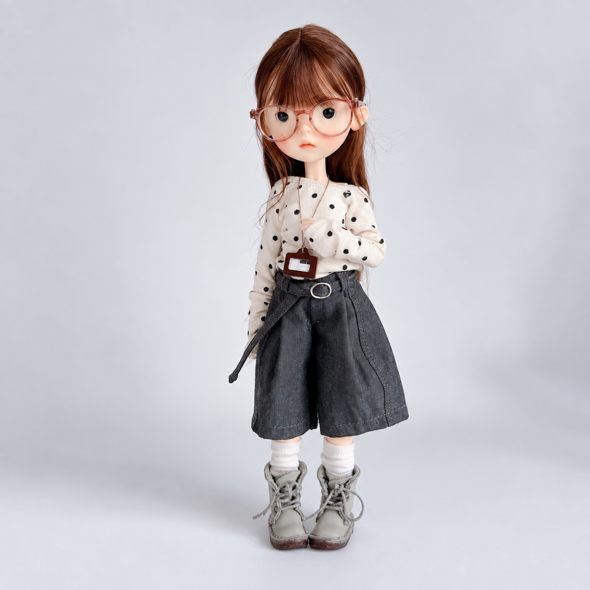 Polka Dot Turtleneck Doll T-Shirt for Azone OB22 Blythe Dolls