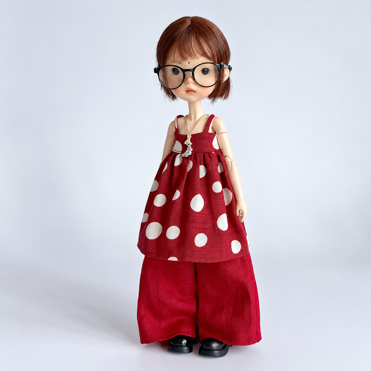 Red Polka Dot Doll Top for Azone OB22 Blythe Dolls