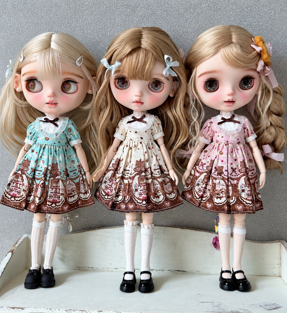 Lolita Short Sleeve Doll Dress for Blythe OB24 ob22 Dolls