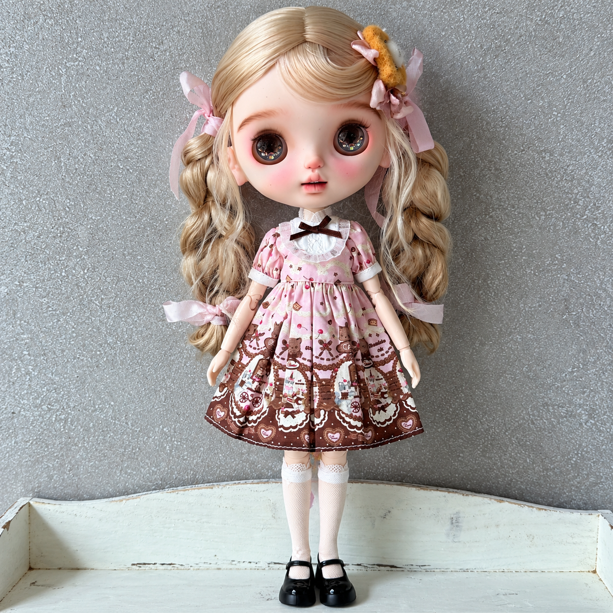 Lolita Short Sleeve Doll Dress for Blythe OB24 ob22 Dolls