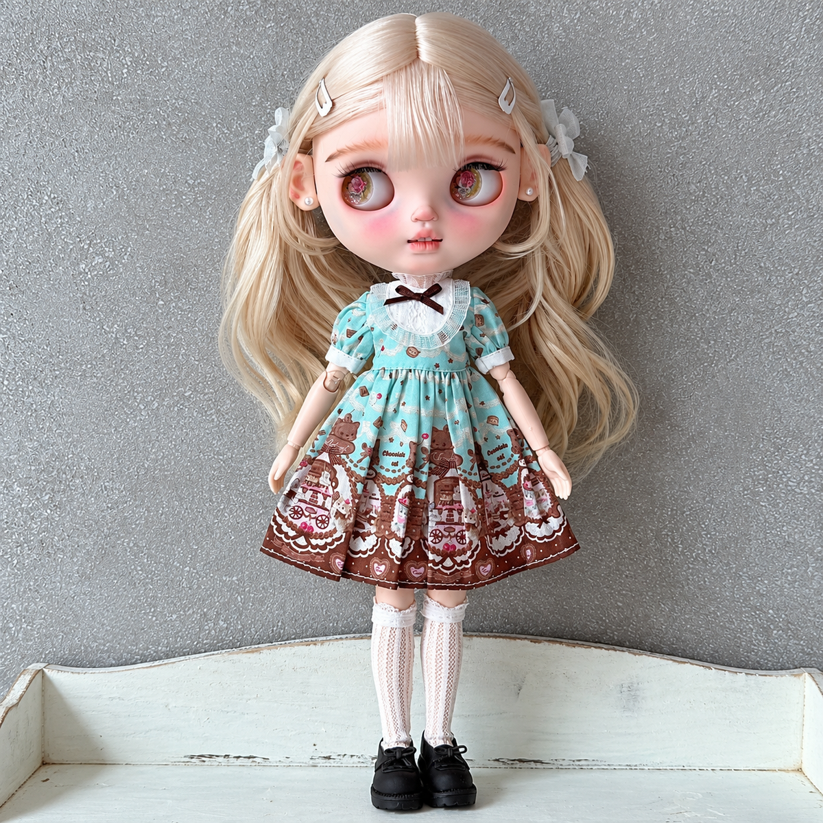 Lolita Short Sleeve Doll Dress for Blythe OB24 ob22 Dolls