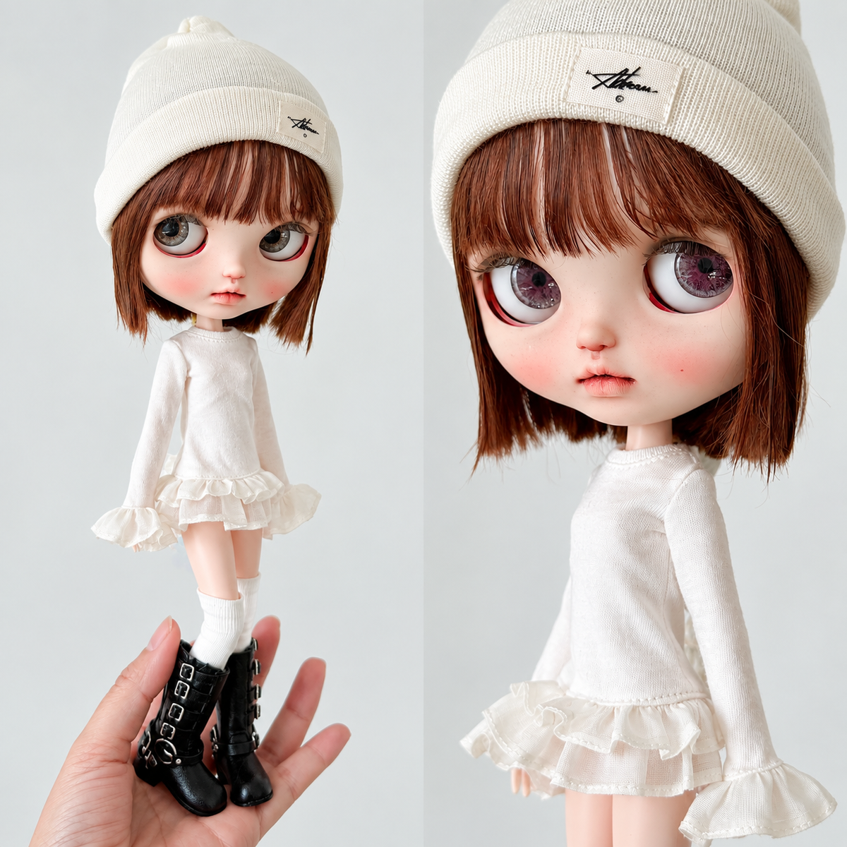 Oversized Ruffle Sleeve Long T-Shirt for BJD Blythe OB22 OB24 Dolls