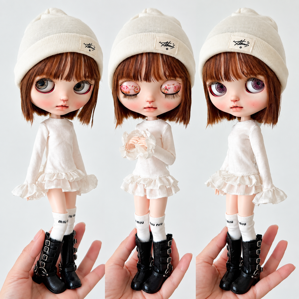 Oversized Ruffle Sleeve Long T-Shirt for BJD Blythe OB22 OB24 Dolls