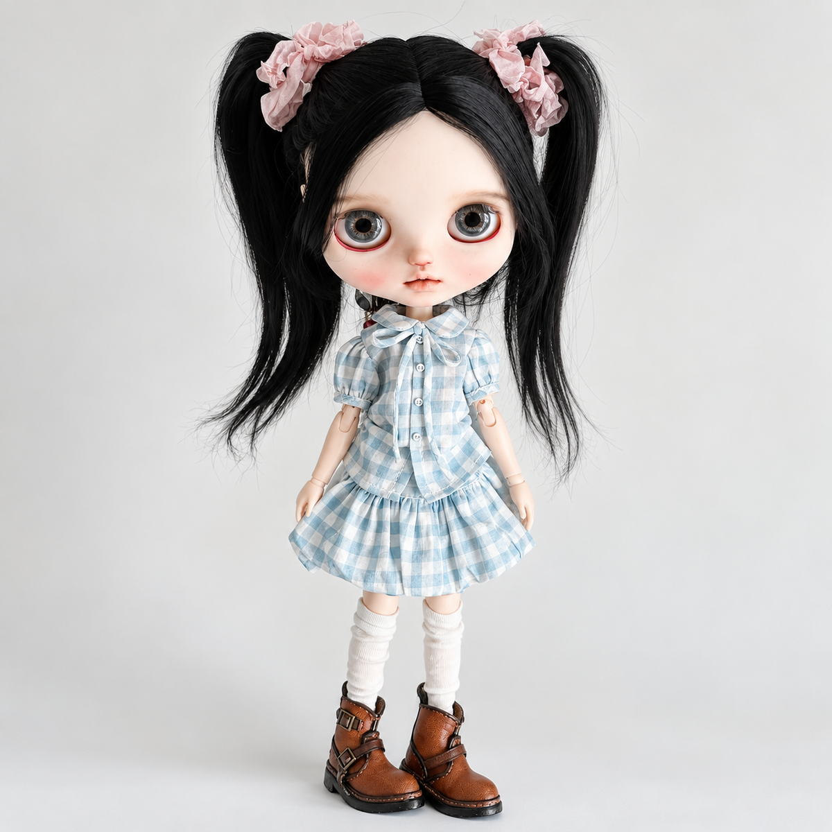 Ribbon Tie Bow Blouse & Bubble Skirt Set for Blythe BJD OB22 Azone 1/6 Dolls