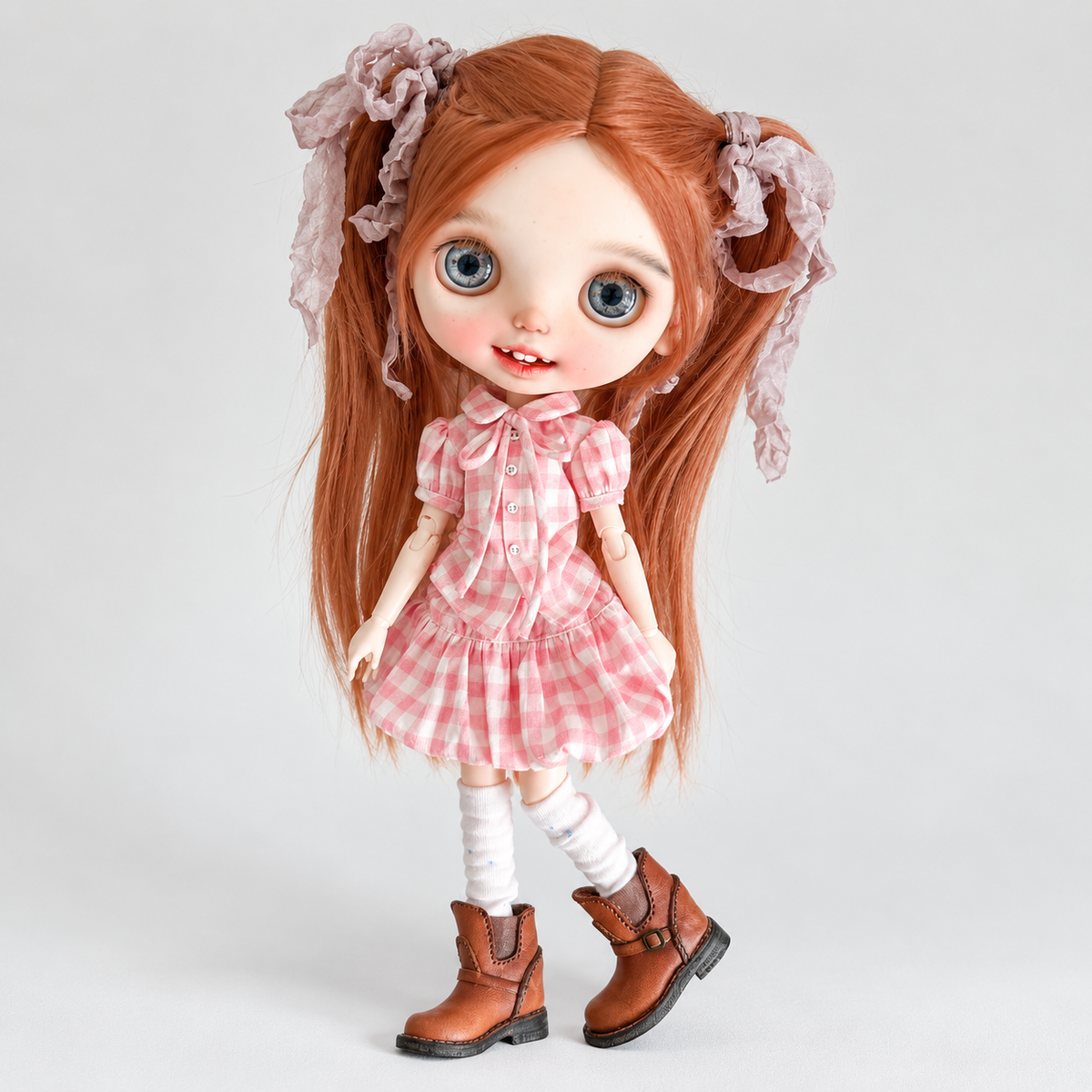 Ribbon Tie Bow Blouse & Bubble Skirt Set for Blythe BJD OB22 Azone 1/6 Dolls