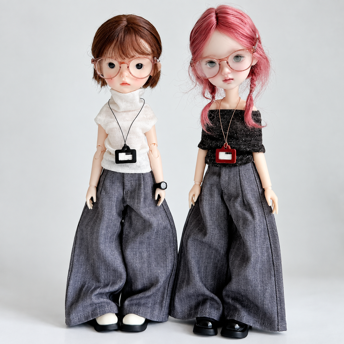 Casual Doll Outfit Set with Wide Leg Jeans for Blythe Dolls
