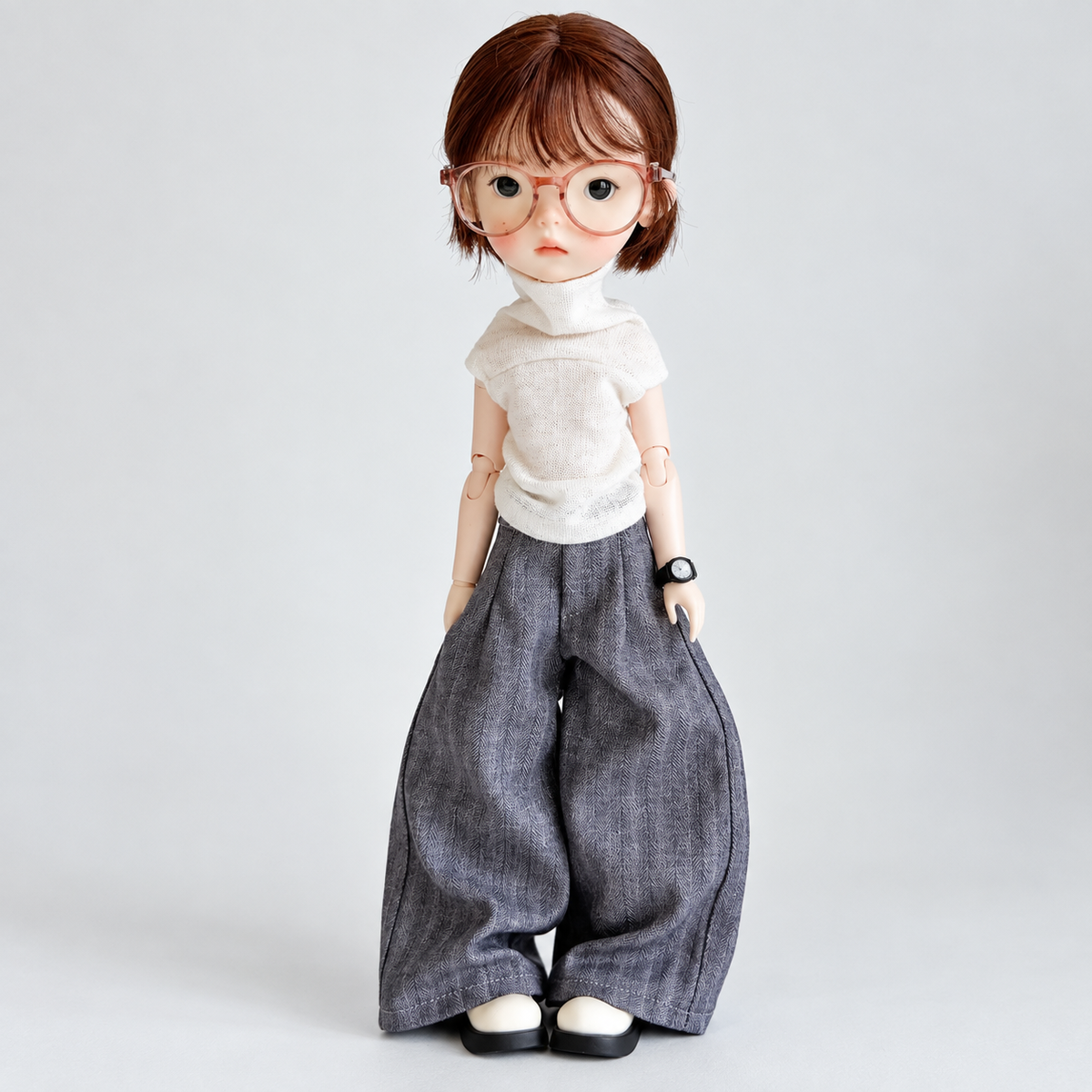 Casual Doll Outfit Set with Wide Leg Jeans for Blythe Dolls