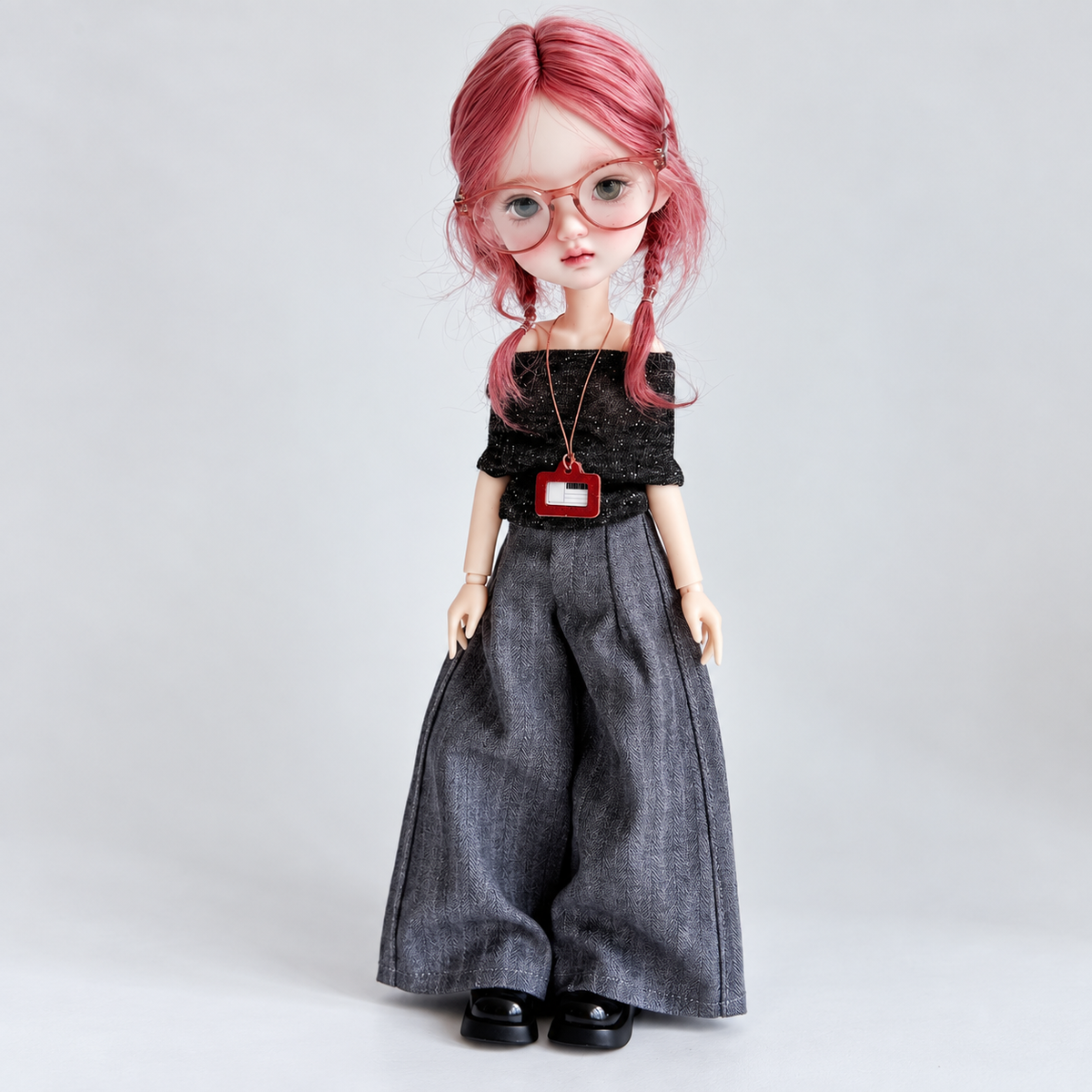Casual Doll Outfit Set with Wide Leg Jeans for Blythe Dolls