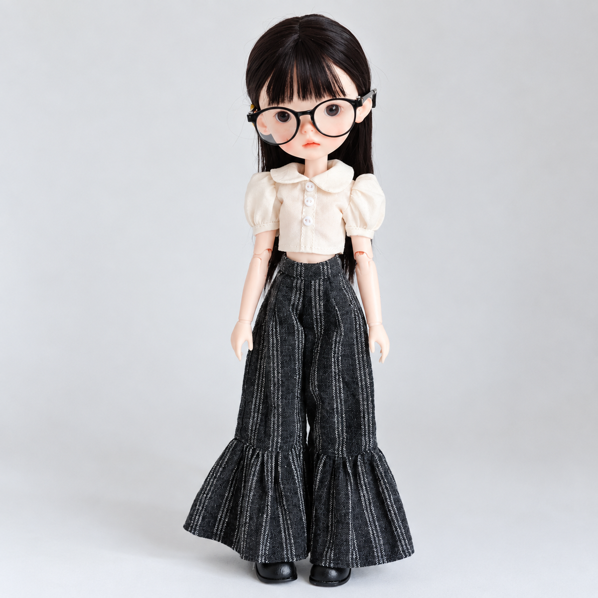 Puff Sleeve Cotton Linen Blouse for Azone OB22 OB24 Blythe Dolls