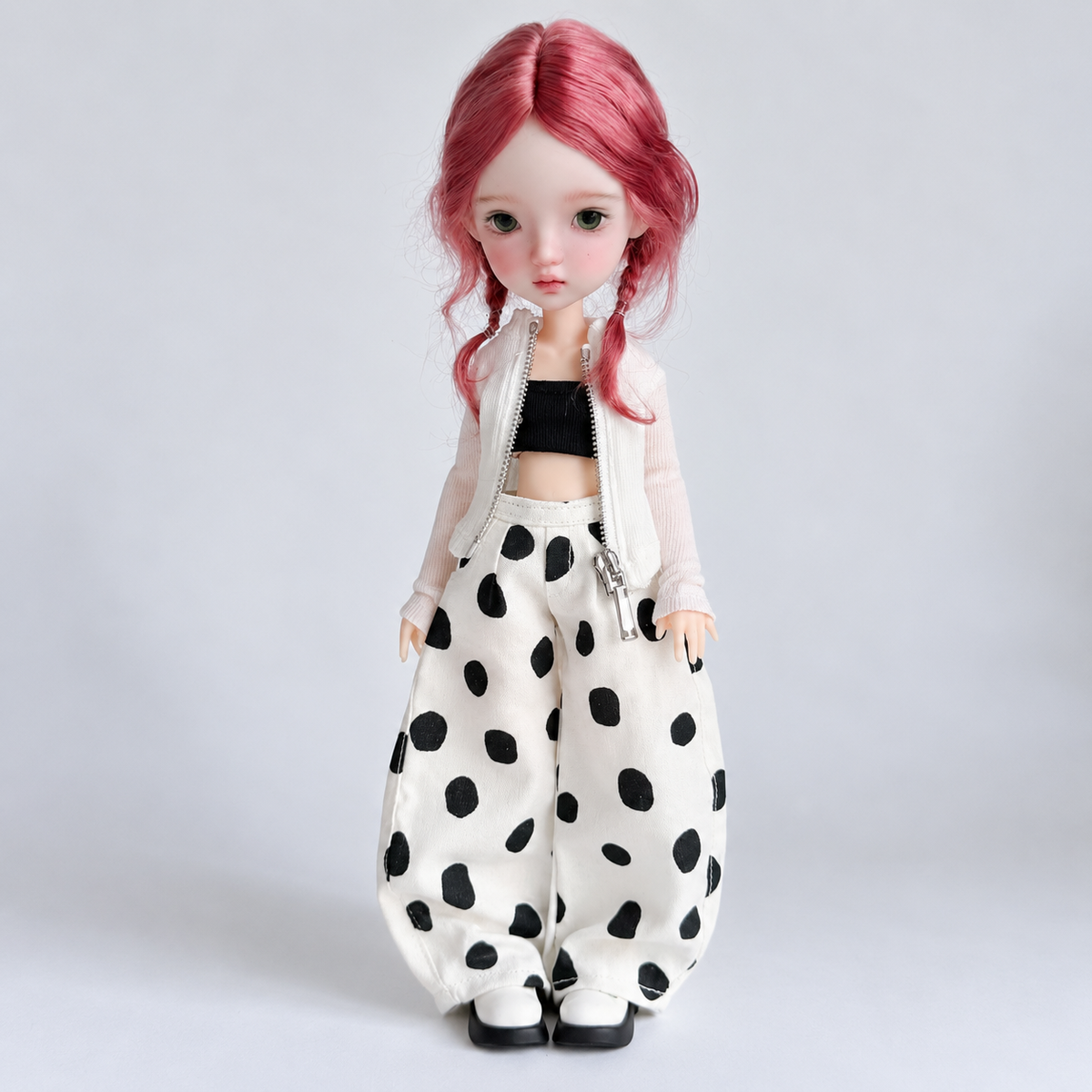 Large Polka Dot Ruched Pants for Azone OB22 Blythe Dolls