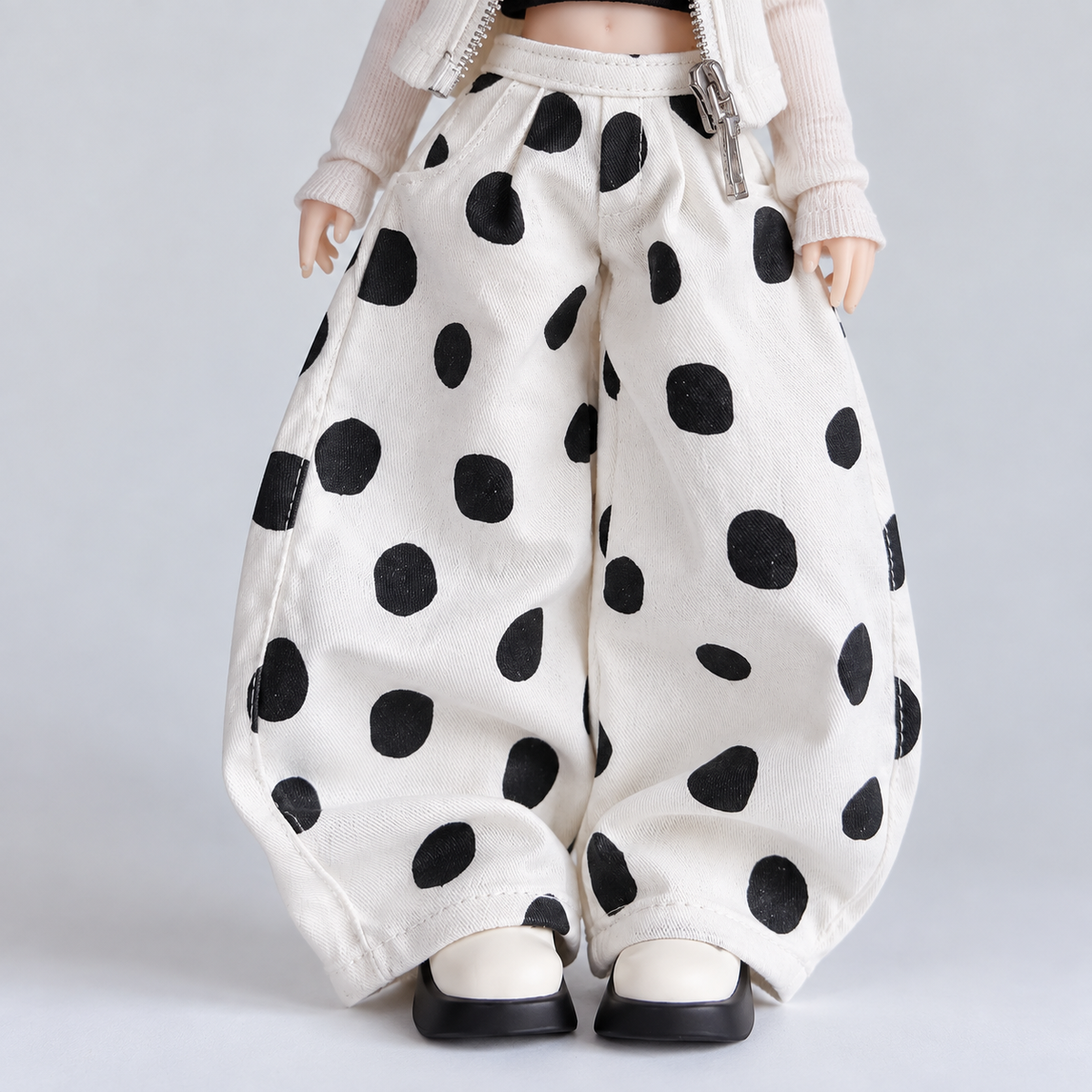 Large Polka Dot Ruched Pants for Azone OB22 Blythe Dolls