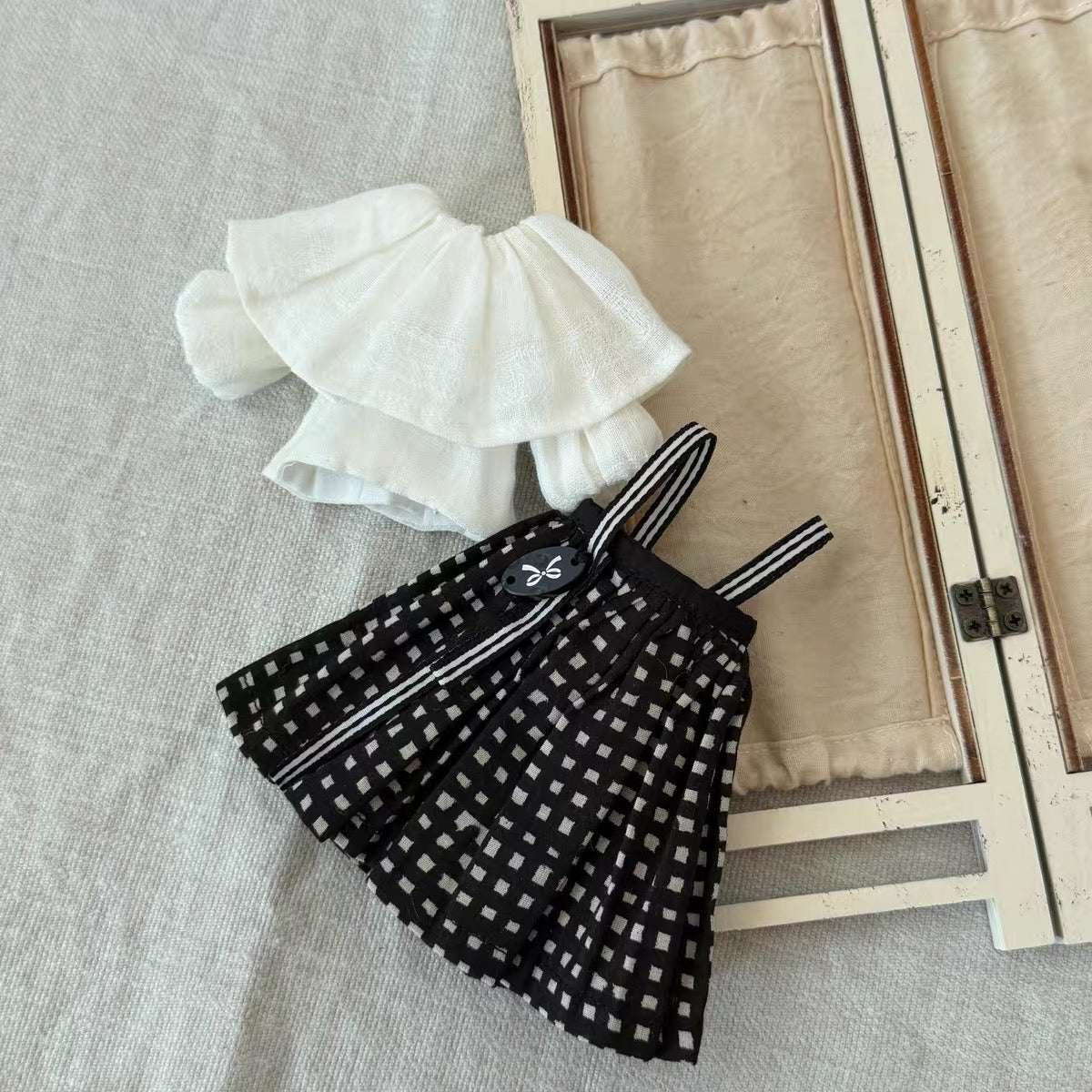 Linen Doll Clothes Set for Blythe OB22 OB24 – Casual Top & Pants Outfit