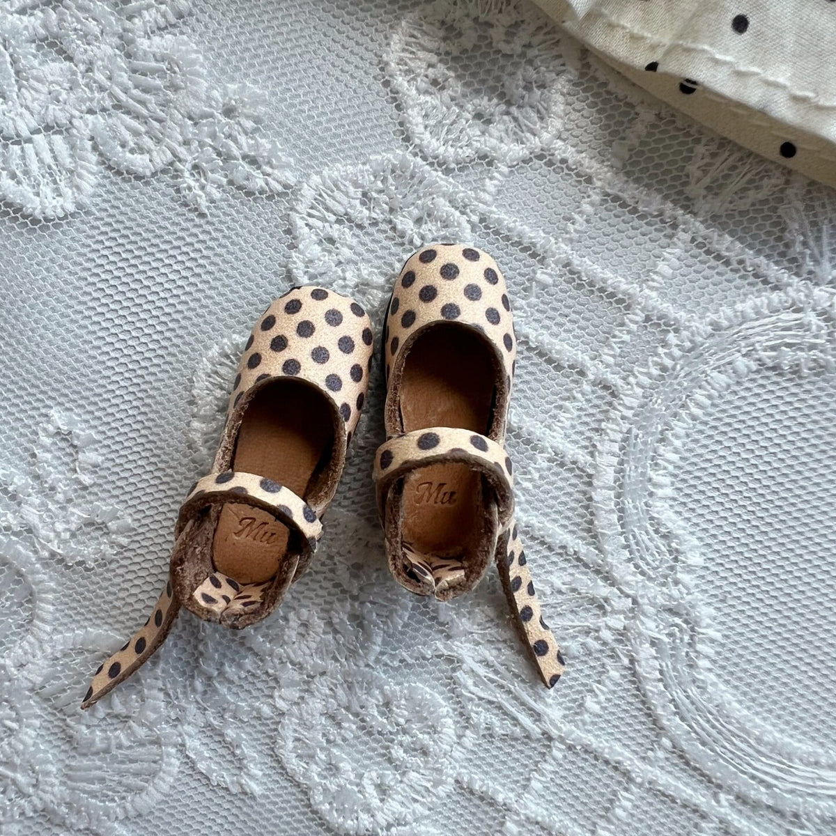 Polka Dot Leather Doll Shoes for Blythe Azone OB22 OB24 Dolls