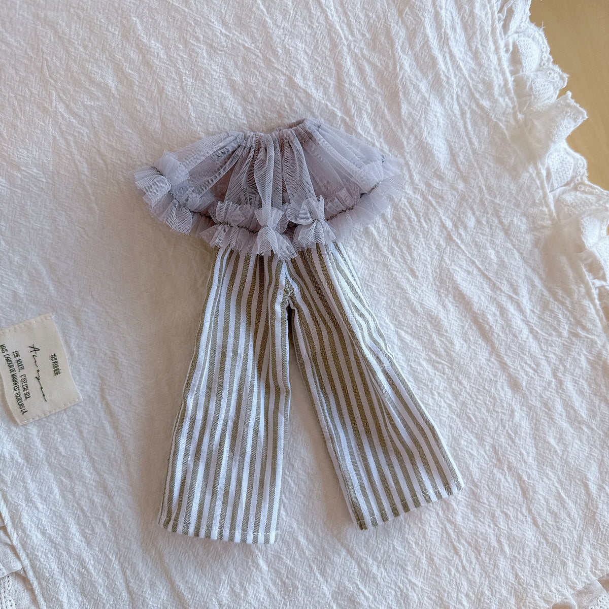 Lace Bandeau & Wide Leg Pants Set for Blythe OB22 OB24 Azone - handmade by Umberloom Studio, view 4 of 4