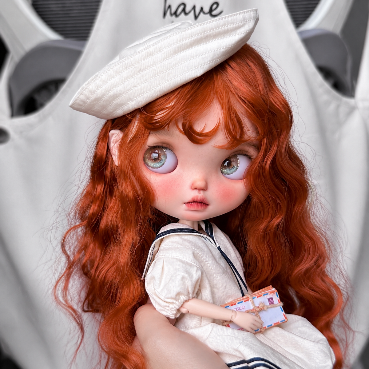 Vintage Curly Mohair Wig for Blythe Dolls – Handmade Hard Cap Doll Wig