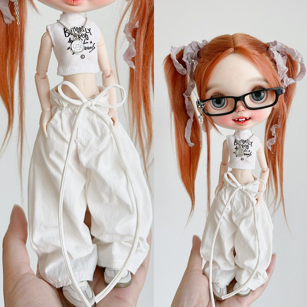 Baggy Suspender Pants for Blythe BJD OB22 Azone 1/6 Dolls