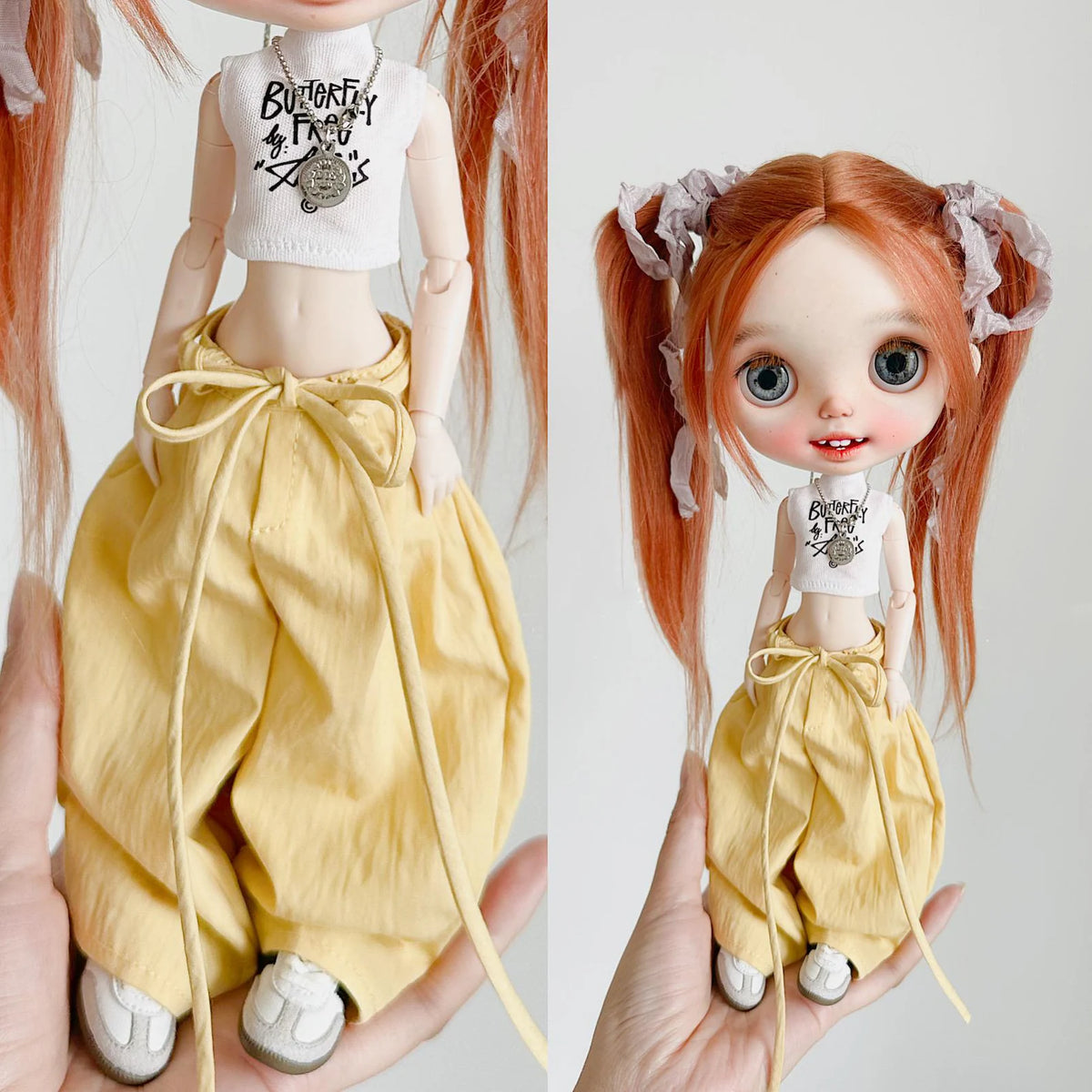 Baggy Suspender Pants for Blythe BJD OB22 Azone 1/6 Dolls